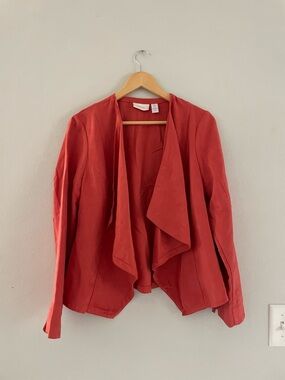 Chico's Burnt Orange Draped Open-Front Jacket